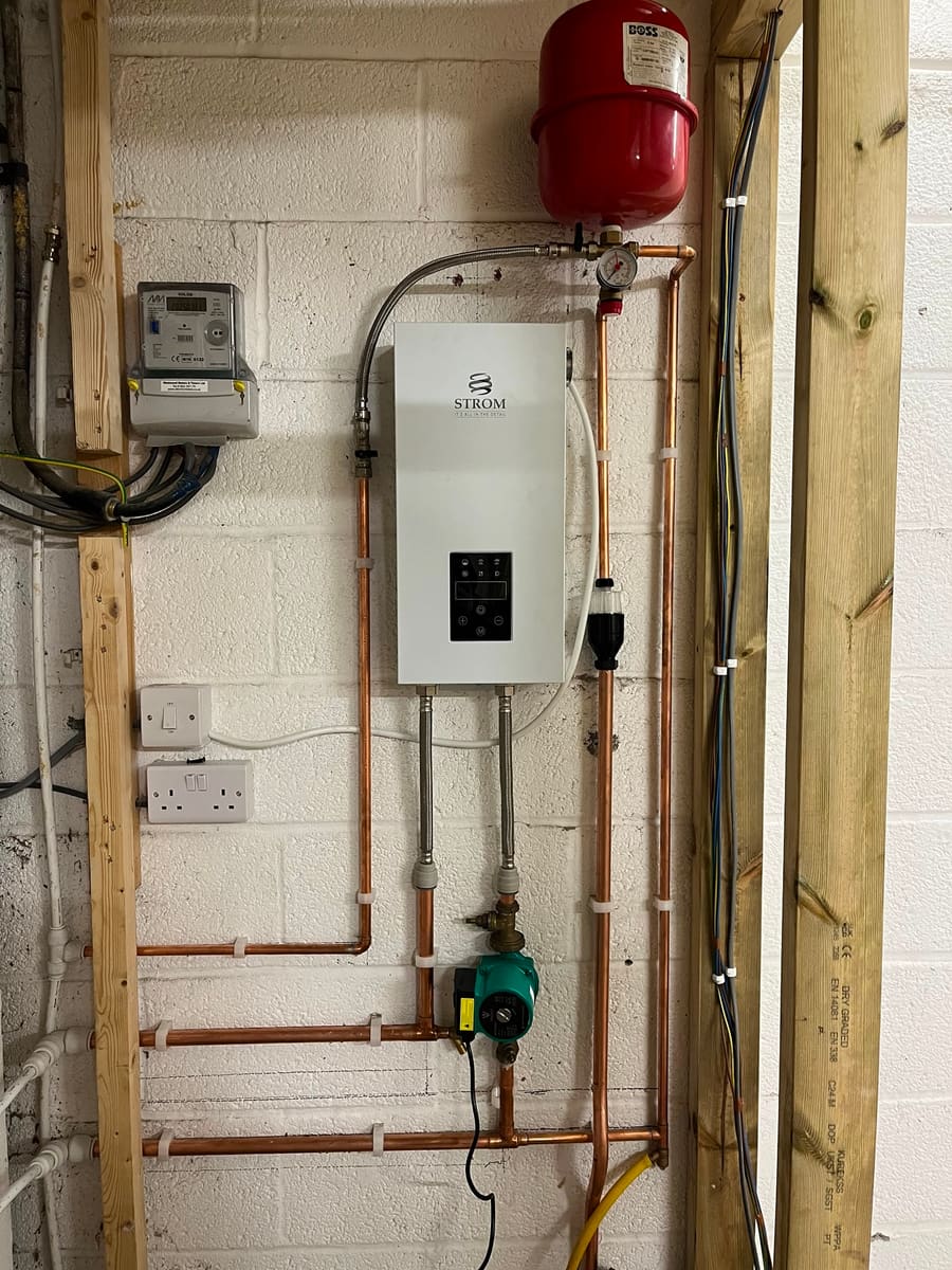 New gas boiler installed with neat copper pipework