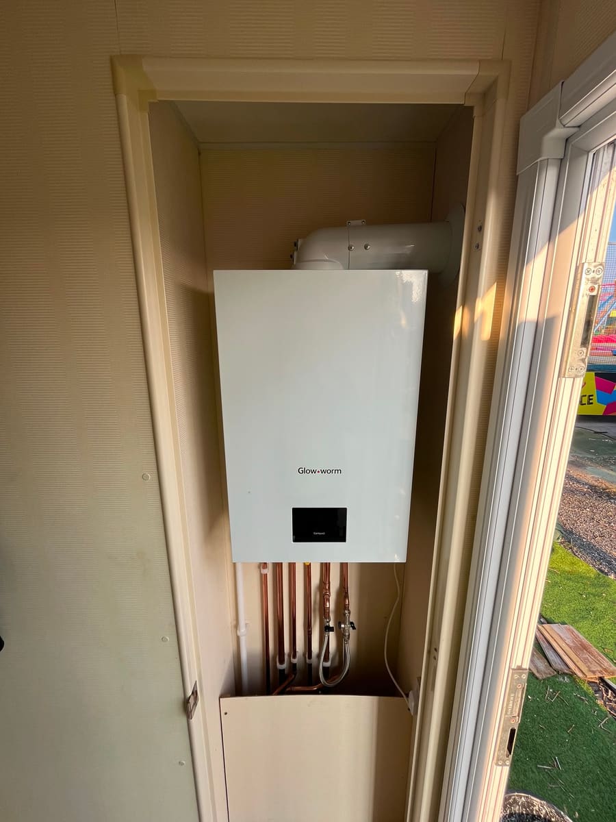 New gas boiler installed by BOILR+ with neat pipework